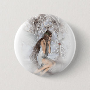 Badge Rond 5 Cm Angel gothique et sa colombe Vignette