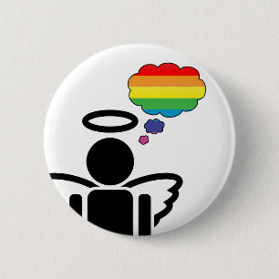 Badge Rond 5 Cm angelicon. pensées arc-en-ciel :