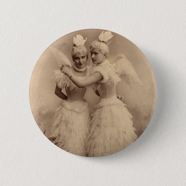 Badge Rond 5 Cm Anges victoriens (Devant)