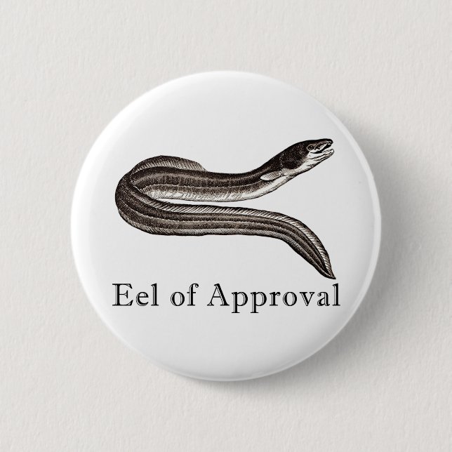 Badge Rond 5 Cm Anguille de l'approbation (Devant)