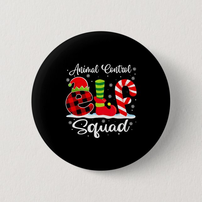 Badge Rond 5 Cm Animal Control Elf Squad Christmas Officer Matchin (Devant)