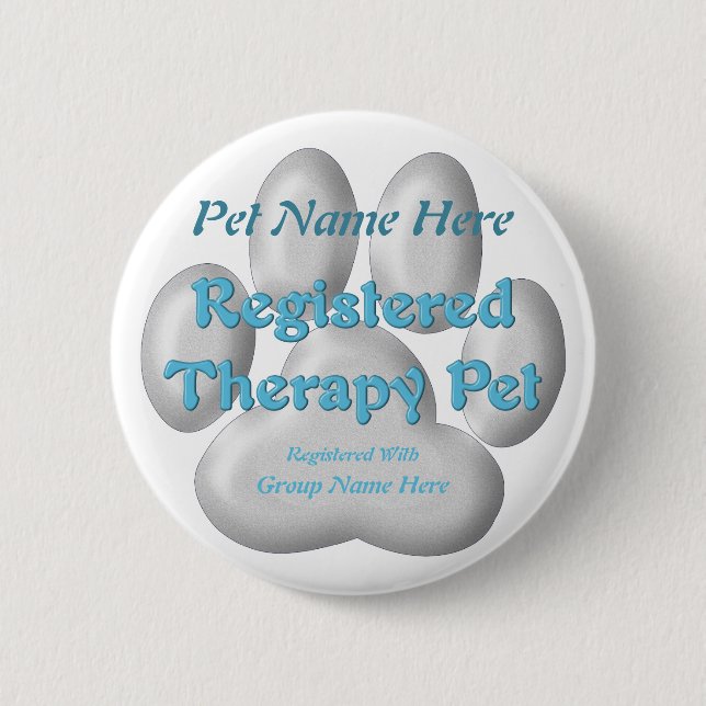 Badge Rond 5 Cm Animal familier enregistré de thérapie (Devant)