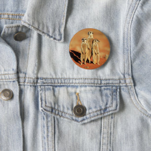 Badge Rond 5 Cm Animaux de bébés cutest 3 Meerkats