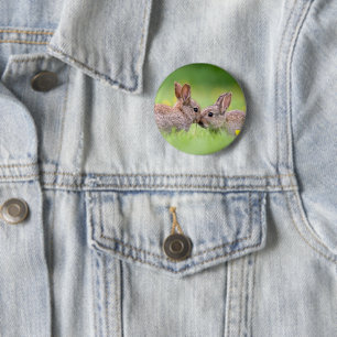 Badge Rond 5 Cm Animaux de bébés cutest Bunny Kiss