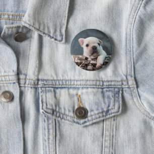 Badge Rond 5 Cm Animaux de bébés cutest   French Bulldog