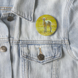 Badge Rond 5 Cm Animaux de bébés cutest Jeune mouton