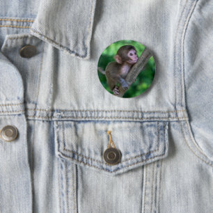 Badge Rond 5 Cm Animaux de bébés cutest   Singe bébé