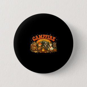Badge Rond 5 Cm Animaux de camping feu de camp campeur aventure pl