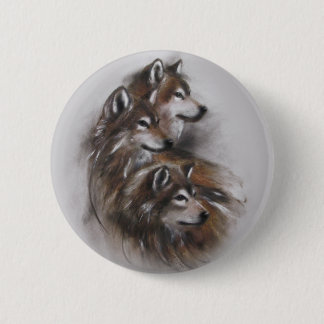 Badge Rond 5 Cm animaux de loups de loup, faune, art de faune,