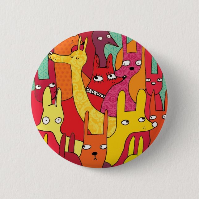 Badge Rond 5 Cm Animaux drôles (Devant)