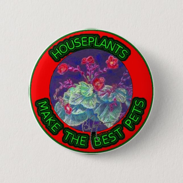 Badge Rond 5 Cm Animaux familiers de plante d'intérieur (Devant)