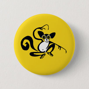 Badge Rond 5 Cm Animaux sauvages - AYE-AYE-Primate - Madagascar -