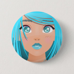 BADGE ROND 5 CM ANIME CARTOON GIRL