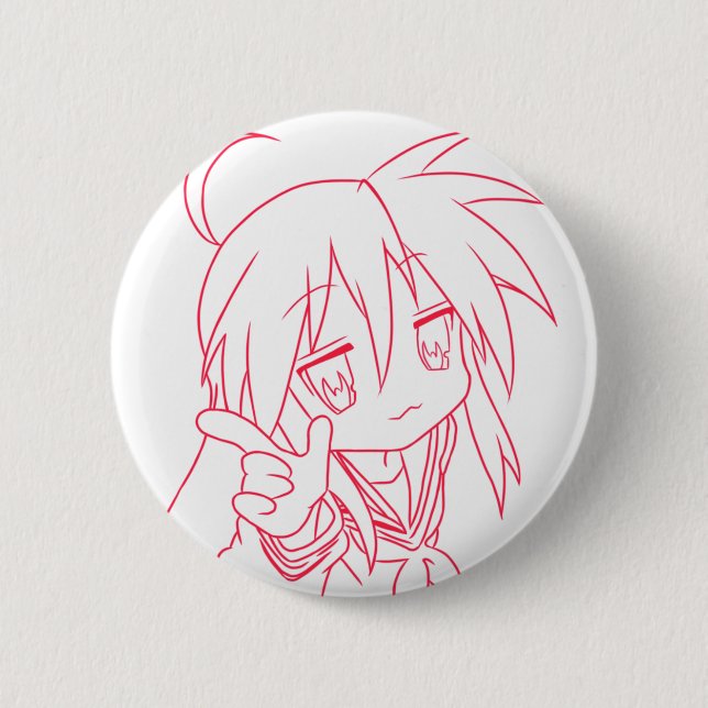 Badge Rond 5 Cm Anime étoile couleur rouge (Devant)