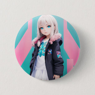 Badge Rond 5 Cm Anime Girl 039