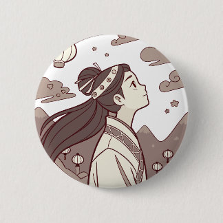 Badge Rond 5 Cm Anime Girl Semble Blossom Cute Cadeau ✨ ☁️ 🗻 🏮