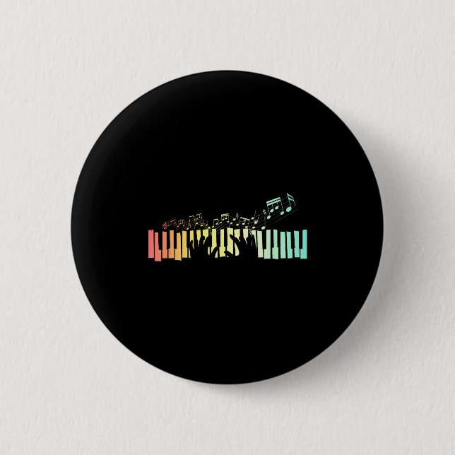 Badge Rond 5 Cm Anist Keyboards Music Notes Ano  (Devant)
