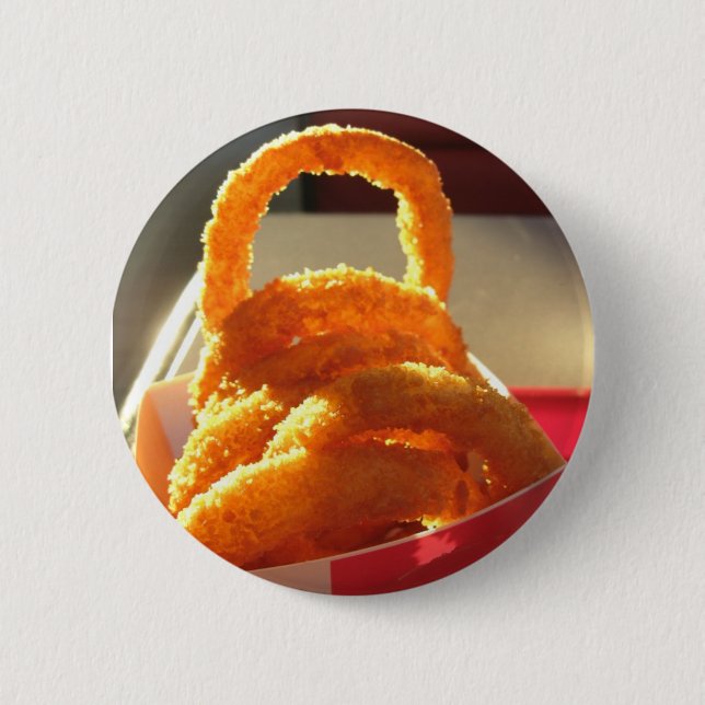 Badge Rond 5 Cm Anneaux d'oignon croustillants (Devant)
