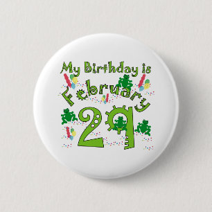 Badge Rond 5 Cm Année bissextile Anniversaire 29 févr.