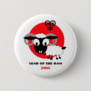Badge Rond 5 Cm Année chinoise des boutons de cadeau de RAM