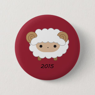 Badge Rond 5 Cm Année du bouton des moutons 2015
