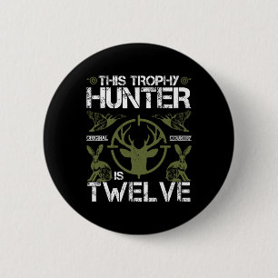 Badge Rond 5 Cm Anniversaire 12 Anniversaire Chasse au canard Chas