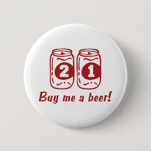 Badge Rond 5 Cm Anniversaire 21 ans