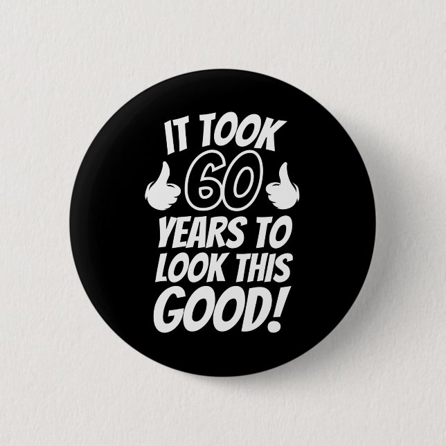 Badge Rond 5 Cm Anniversaire 60 ans (Devant)