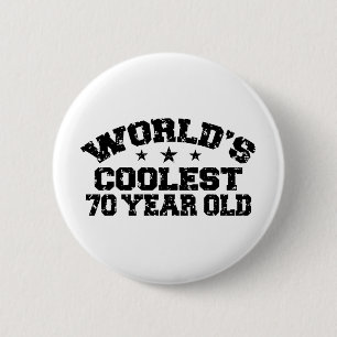 Badge Rond 5 Cm Anniversaire 70 ans