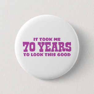 Badge Rond 5 Cm Anniversaire 70 ans