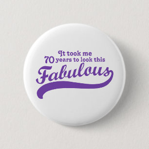 Badge Rond 5 Cm Anniversaire 70 ans