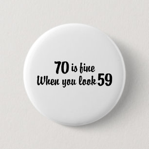 Badge Rond 5 Cm Anniversaire 70 ans