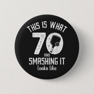 Badge Rond 5 Cm Anniversaire 70 Ans Amour Pickleball