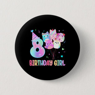 Badge Rond 5 Cm Anniversaire 8e Anniversaire Squad Mallow Gir