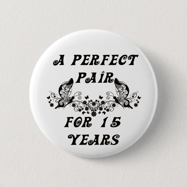 Badge Rond 5 Cm Anniversaire de 15 ans (Devant)