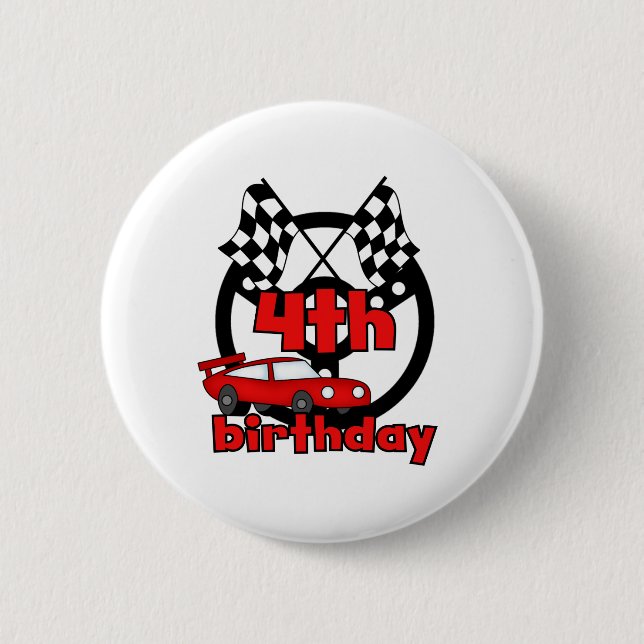 Badge Rond 5 Cm Anniversaire de courses d'automobiles 4ème (Devant)