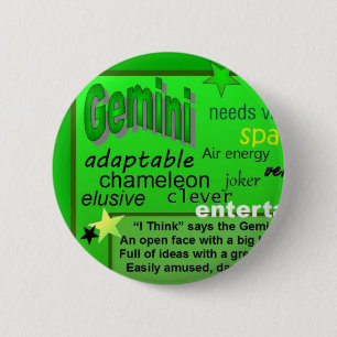 BADGE ROND 5 CM ANNIVERSAIRE DE GÉMEAUX