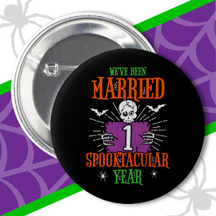 Badge Rond 5 Cm Anniversaire de Halloween Spooktacular 1er Mariage