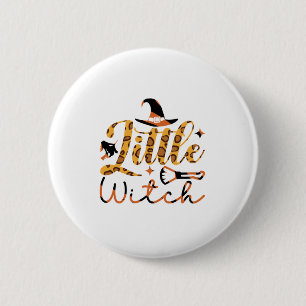 Badge Rond 5 Cm Anniversaire de la petite sorcière d'Halloween