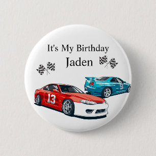 Badge Rond 5 Cm Anniversaire De La Voiture De Course,