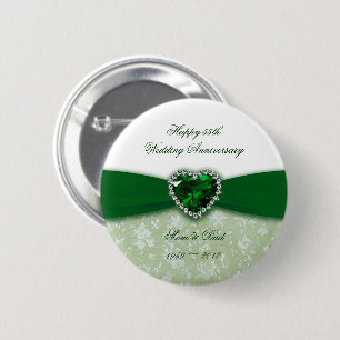 Badge Rond 5 Cm Anniversaire de mariage de damassé