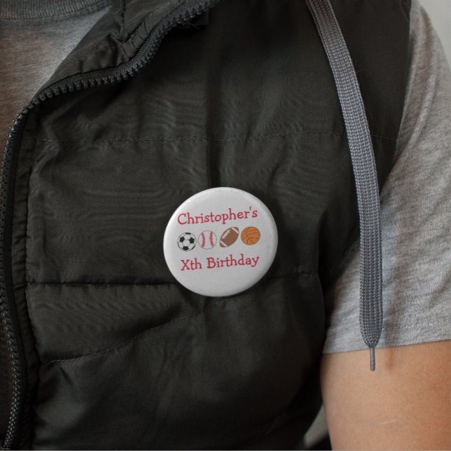 Badge Rond 5 Cm Anniversaire du sport (Créateur téléchargé)
