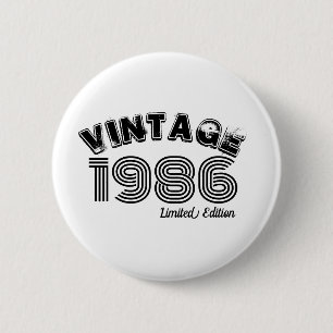Badge Rond 5 Cm Anniversaire personnalisé 40 ans 1986