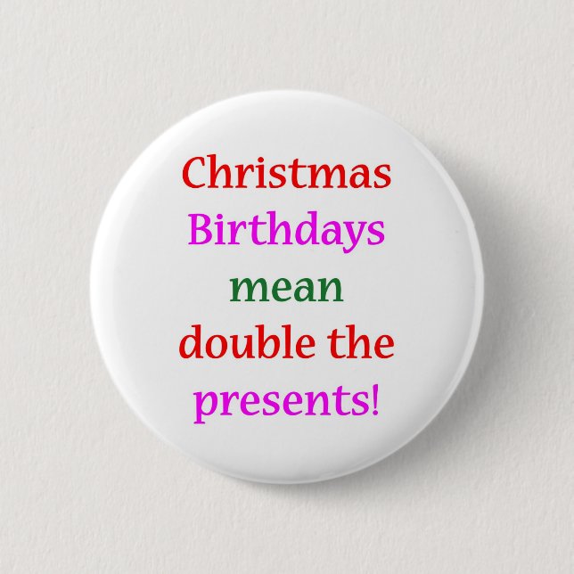 Badge Rond 5 Cm Anniversaires de Noël (Devant)