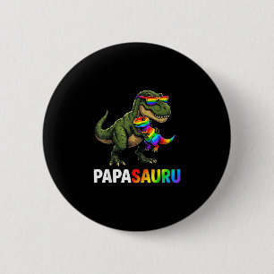Badge Rond 5 Cm annonce de grossesse papasaurus arc-en-ciel gay