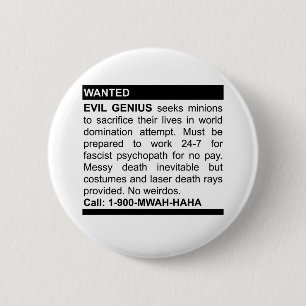 Badge Rond 5 Cm Annonce mauvaise de génie
