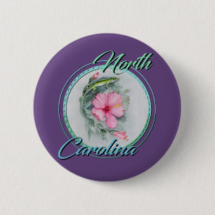 Badge Rond 5 Cm Anolis de NC & Hibiscus