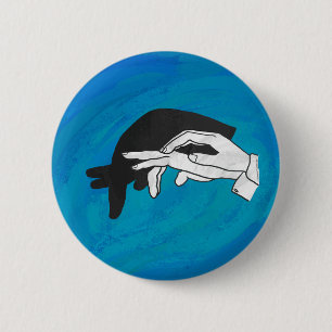 Badge Rond 5 Cm Anteille Ombre Sur Bleu