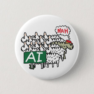 Badge Rond 5 Cm Anti AI