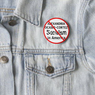 Badge Rond 5 Cm Anti-Alexandria Ocasio-Cortez Socialisme